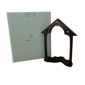 Vtg Partylite Holy Night Creche Nativity Bronze Stable Tealight Votive Holder